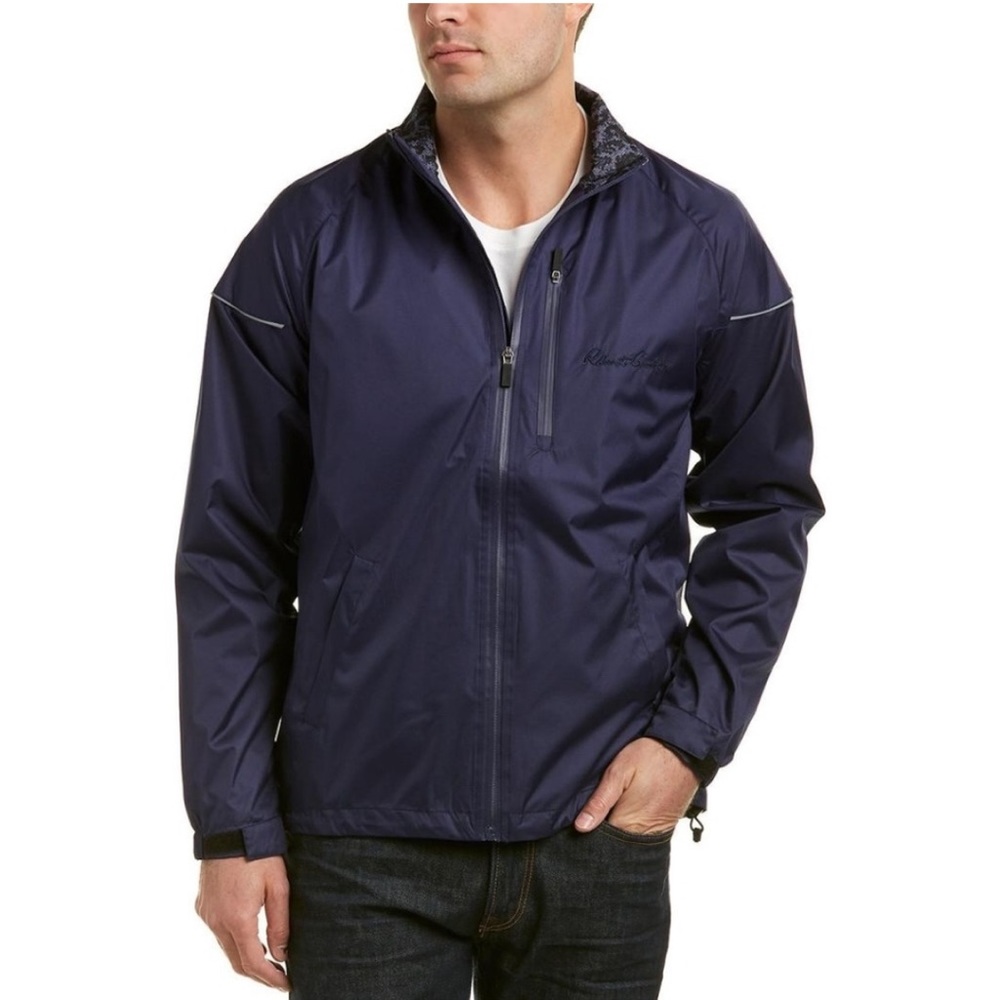 NWOT Mens Robert Graham Derek Navy Windbreaker Golf Casual Business